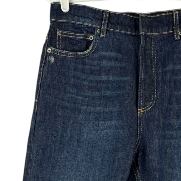 Zara Women Distressed Slim Full-Length Straight Leg Mid Rise Blue Jeans Sz 6 NWT - Picture 5 of 16